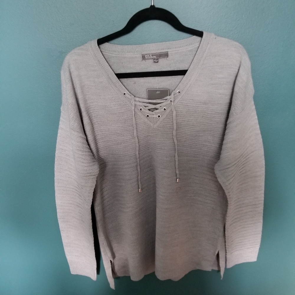 Lace-up Sweater